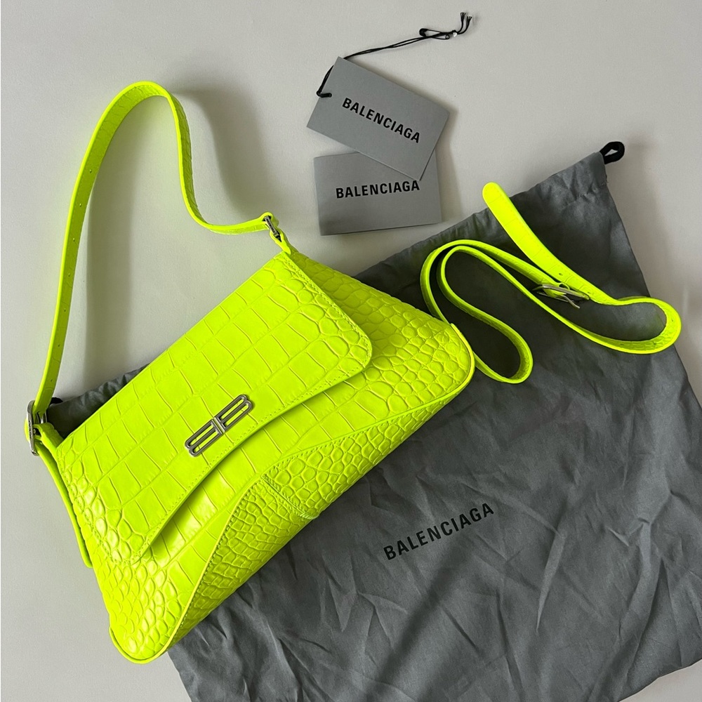 Balenciaga XXS Flap Street Croc Shoulder Bag